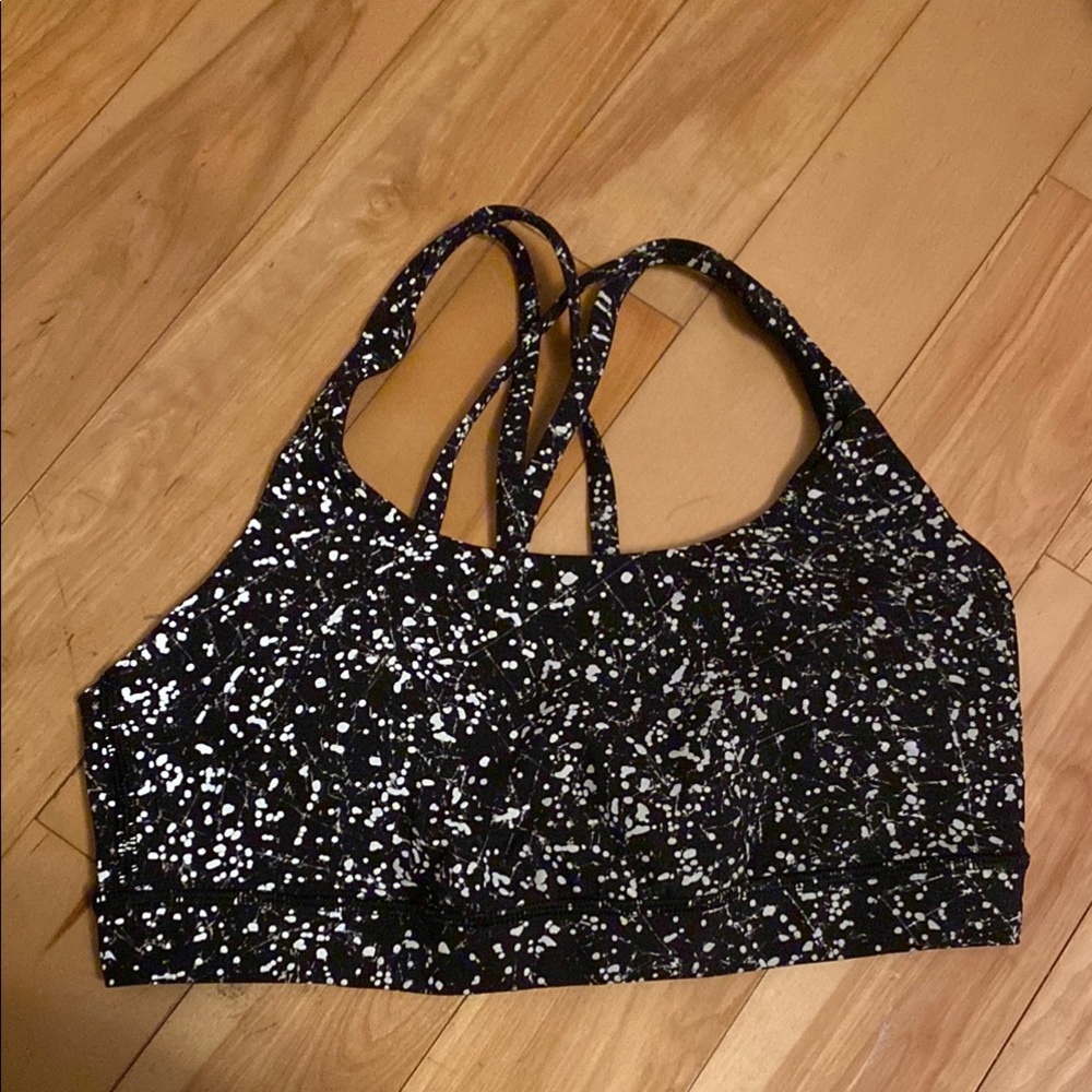 Lululemon Reflective Black and White Speckled Sports Bra - Picture 3 of 6